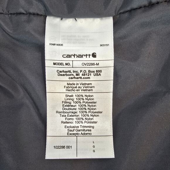 Carhartt Men's Rain Defender Insulated Vest Relaxed Black L - Picture 11 of 12
